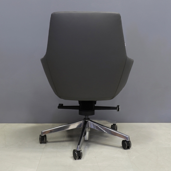 Silla Conference and Boardroom Chair in gray leatherette, shown here.