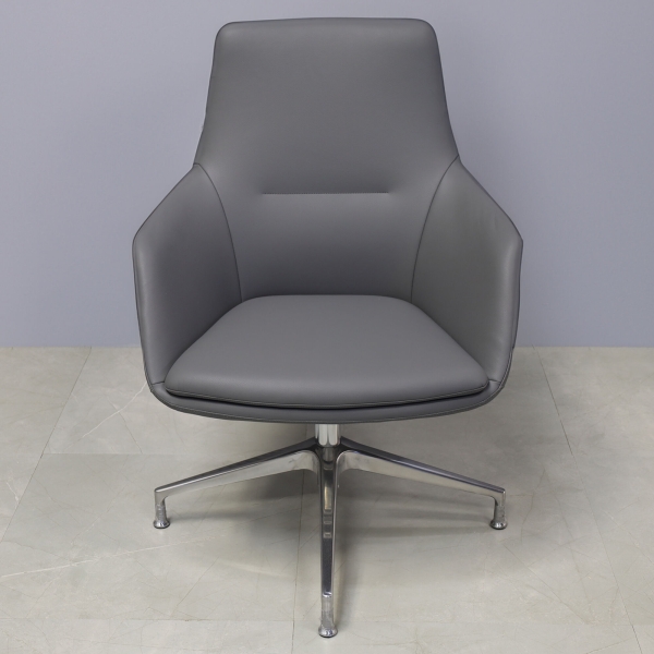 Silla Guest and Lobby Chair in gray leatherette, shown here.