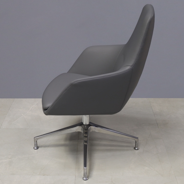 Silla Guest and Lobby Chair in gray leatherette, shown here.